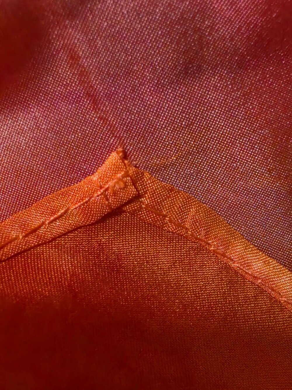 100% Silk Georgette Scarf Matte Abstract Watercolor Tie Dye Red Pink Orange 58" - Picture 5 of 9